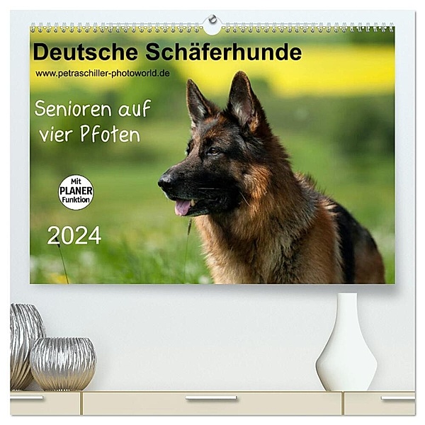 Deutsche Schäferhunde - Senioren auf vier Pfoten (hochwertiger Premium Wandkalender 2024 DIN A2 quer), Kunstdruck in Hochglanz, Petra Schiller