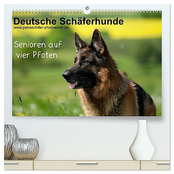 Deutsche Schäferhunde - Senioren auf vier Pfoten (hochwertiger Premium Wandkalender 2025 DIN A2 quer), Kunstdruck in Hochglanz, Calvendo, Petra Schiller