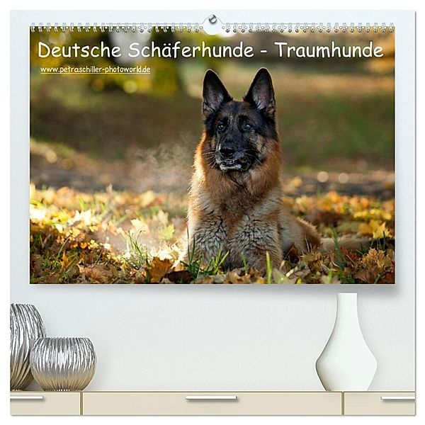 Deutsche Schäferhunde - Traumhunde (hochwertiger Premium Wandkalender 2024 DIN A2 quer), Kunstdruck in Hochglanz, Petra Schiller