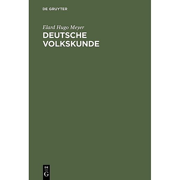 Deutsche Volkskunde, Elard Hugo Meyer