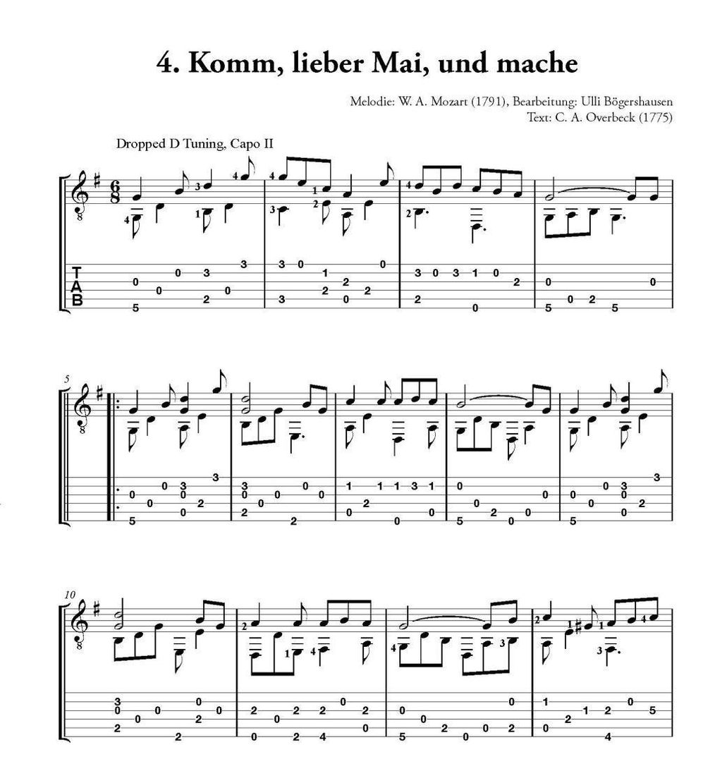 Deutsche Volkslieder für Fingerstyle Guitar Buch versandkostenfrei