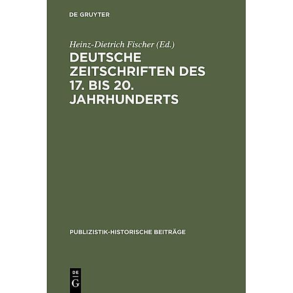 Deutsche Zeitschriften des 17. bis 20. Jahrhunderts