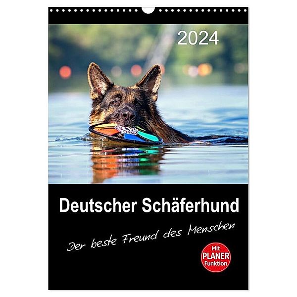 Deutscher Schäferhund - Der beste Freund des Menschen (Wandkalender 2024 DIN A3 hoch), CALVENDO Monatskalender, Petra Schiller