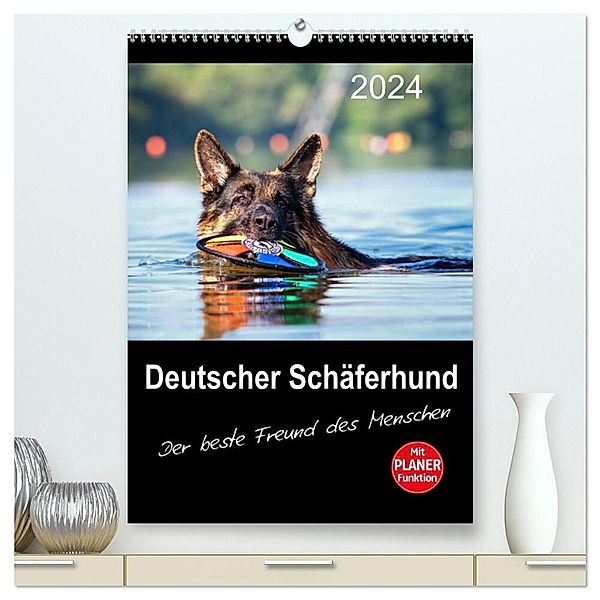 Deutscher Schäferhund - Der beste Freund des Menschen (hochwertiger Premium Wandkalender 2024 DIN A2 hoch), Kunstdruck in Hochglanz, Petra Schiller
