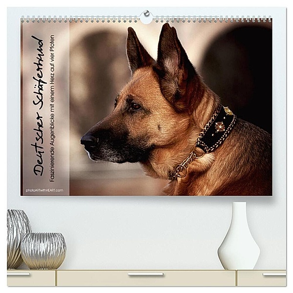 Deutscher Schäferhund - Faszinierende Augenblicke mit einem Herz auf vier Pfoten (hochwertiger Premium Wandkalender 2024 DIN A2 quer), Kunstdruck in Hochglanz, photoARTwithHEART