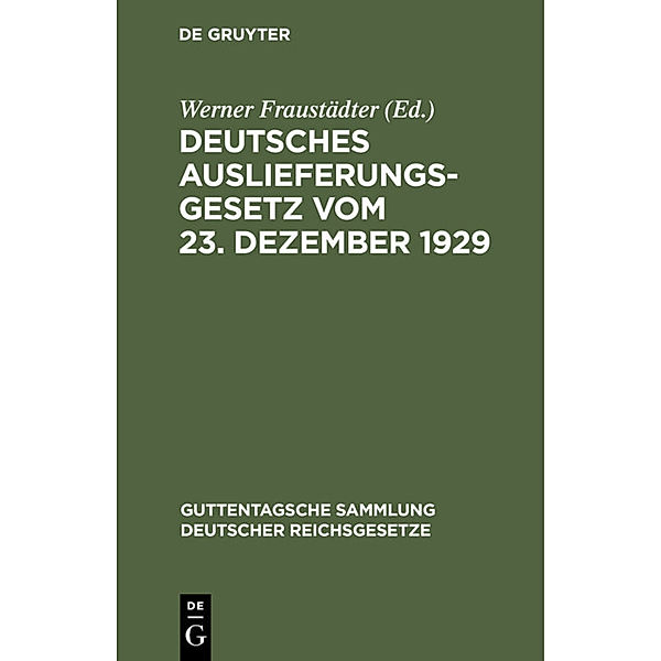 Deutsches Auslieferungsgesetz vom 23. Dezember 1929