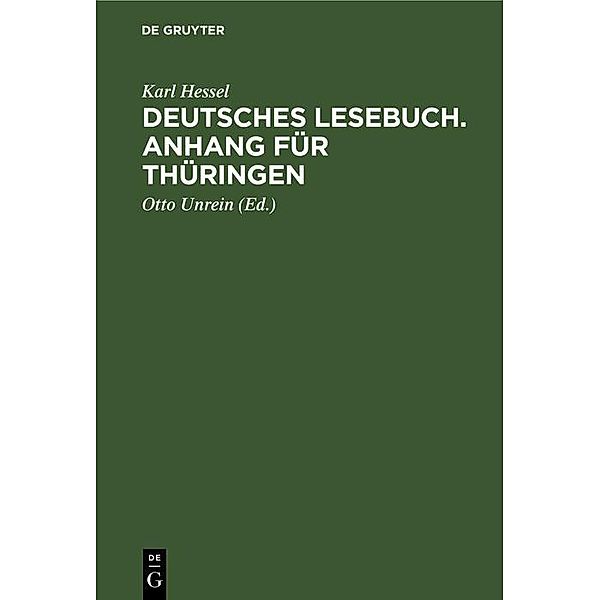 Deutsches Lesebuch. Anhang für Thüringen, Karl Hessel