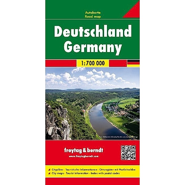 Deutschland, Autokarte 1:700.000, freytag & berndt. Germany. Allemagne. Germania. Alemana