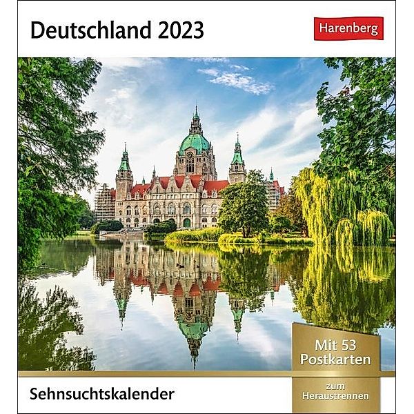 Deutschland Sehnsuchtskalender 2023. Reise-Kalender mit 12 atemberaubenden Postkarten der schönsten Plätze Deutschlands.