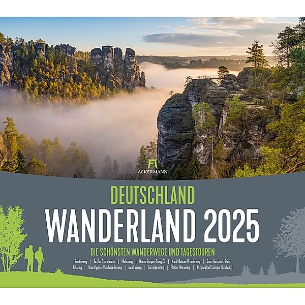 Deutschland Wanderland - Die schönsten Wanderwege Kalender 2025, Ackermann Kunstverlag
