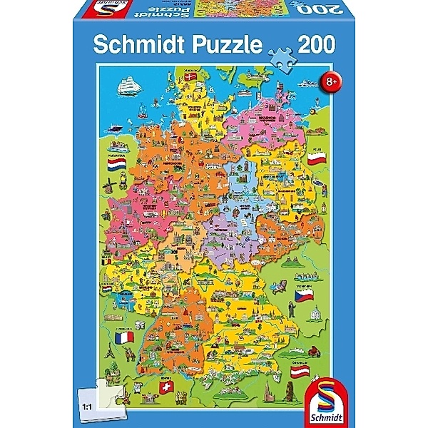 SCHMIDT SPIELE Deutschlandkarte mit Bildern (Kinderpuzzle)