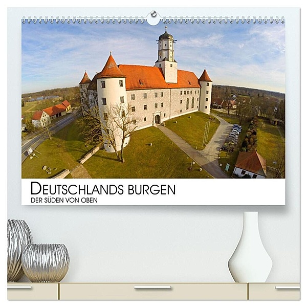 Deutschlands Burgen - Der Süden von oben (hochwertiger Premium Wandkalender 2024 DIN A2 quer), Kunstdruck in Hochglanz, Dr. Darius Lenz