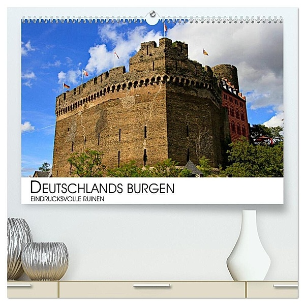 Deutschlands Burgen - eindrucksvolle Ruinen (hochwertiger Premium Wandkalender 2024 DIN A2 quer), Kunstdruck in Hochglanz, Dr. Darius Lenz