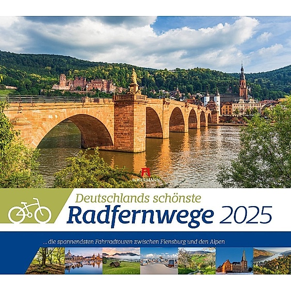 Deutschlands schönste Radfernwege Kalender 2025, Ackermann Kunstverlag