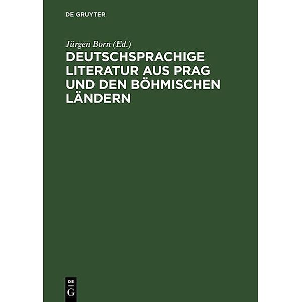 Deutschsprachige Literatur aus Prag und den böhmischen Ländern