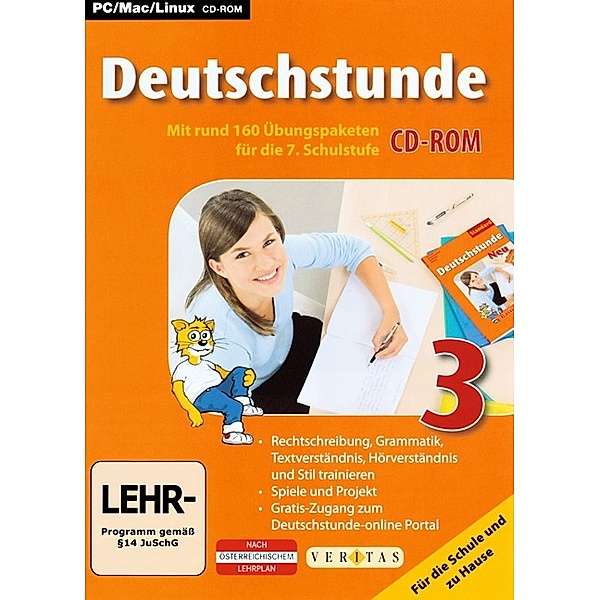 Deutschstunde, 3. Klasse HS und AHS, Übungs-CD-ROM mit Lösungen, Wolfgang Pramper, Ewald Cerwenka