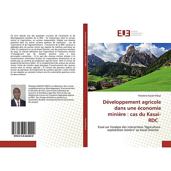 Développement agricole dans une économie minière : cas du Kasaï-RDC, Théodore Kazadi Mbuyi