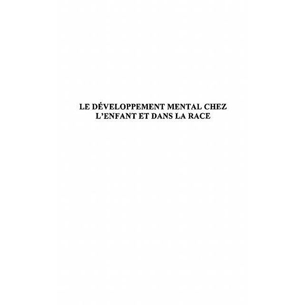 Developpement mental chez l'enfant et da / Hors-collection, Baldwin James Mark