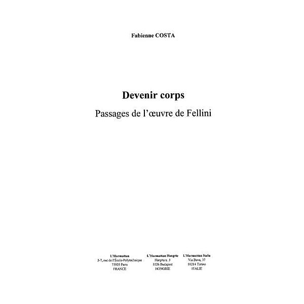 Devenir corps / Hors-collection, Costa Fabienne