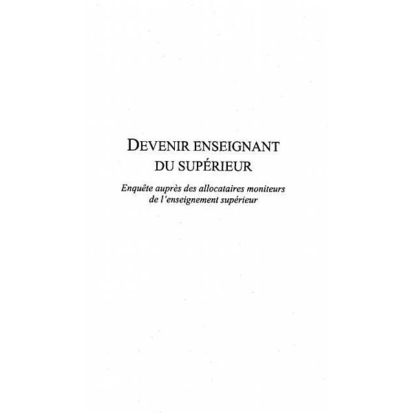 Devenir enseignant du superieur / Hors-collection, Collectif