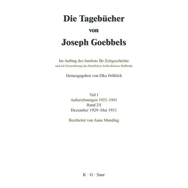 Dezember 1929 - Mai 1931, Joseph Goebbels