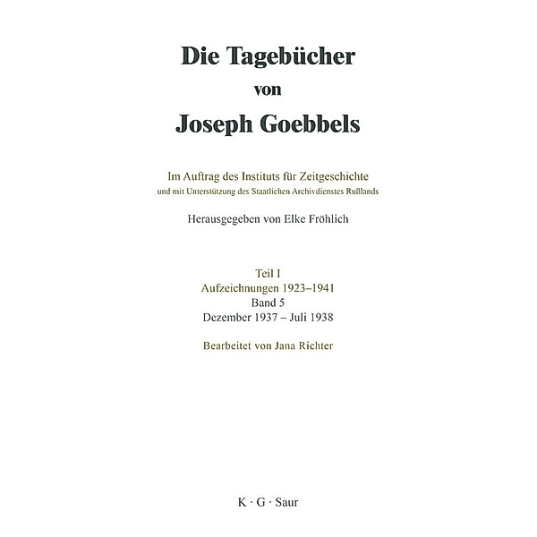 Dezember 1937 - Juli 1938, Joseph Goebbels