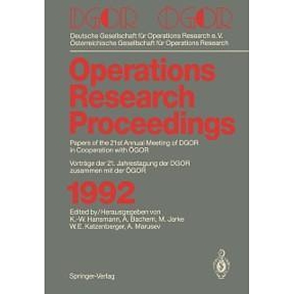 DGOR / ÖGOR / Operations Research Proceedings Bd.1992