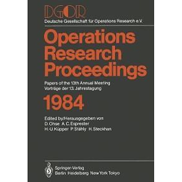 DGOR / Operations Research Proceedings Bd.1984