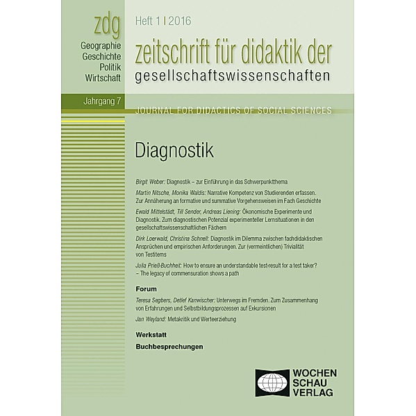 Diagnostik / Zeitschrift für Didaktik der Gesellschaftswissenschaften