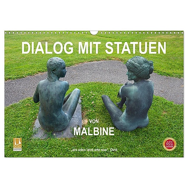 Dialog mit Statuen von Malbine (Wandkalender 2024 DIN A3 quer), CALVENDO Monatskalender, Fru.ch