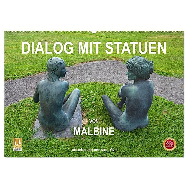 Dialog mit Statuen von Malbine (Wandkalender 2024 DIN A2 quer), CALVENDO Monatskalender, Fru.ch