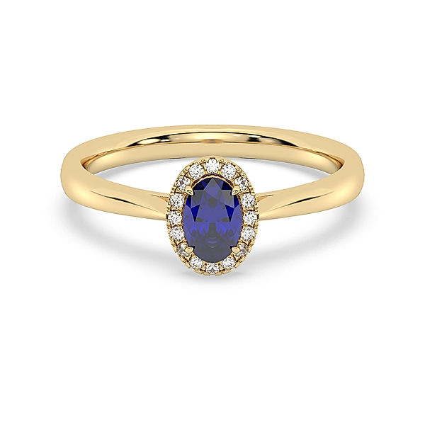 Diam Addict Ring 585/- Gold Diamant blau Glänzend 0,675ct. (Größe: 056 (17,8))