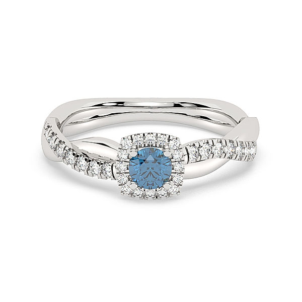 Diam Addict Ring 585/- Gold Diamant blau Glänzend 0,505ct (Größe: 054 (17,2))
