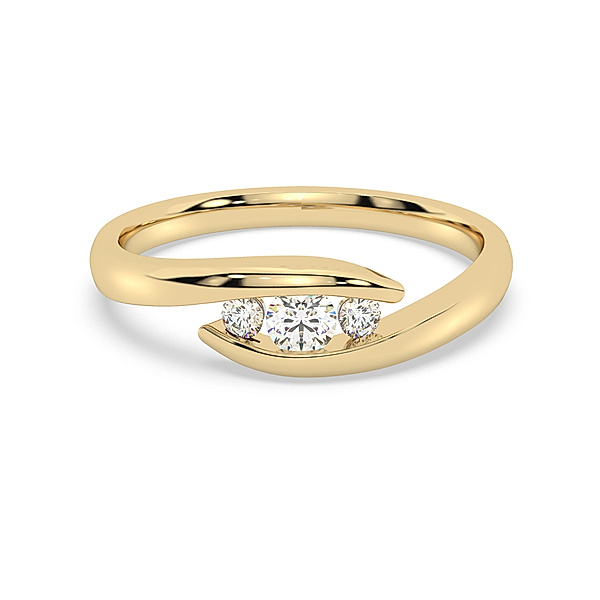 Diam Addict Ring 585/- Gold Diamant weiß Glänzend 0,255ct (Größe: 054 (17,2))
