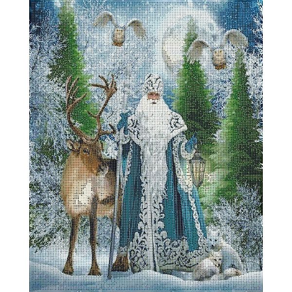 Diamond Painting (Ausführung: Waldnikolaus mit Rentier) 40 x 50 cm