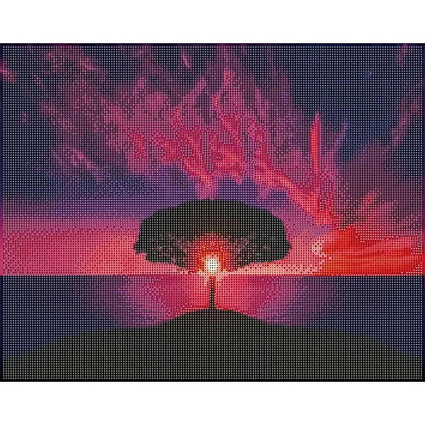 Diamond Painting Baum im Sonnenuntergang 50 x 40 cm