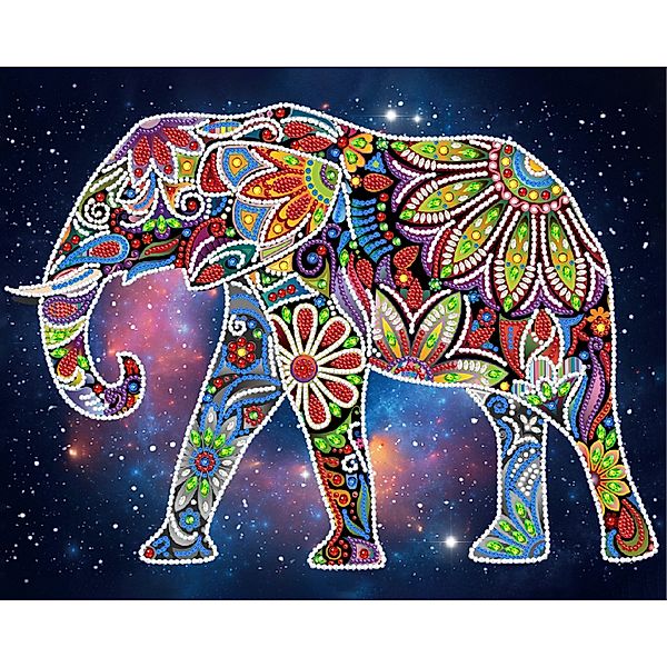 Diamond Painting Elefant nachtleuchtend 50 x 40 cm