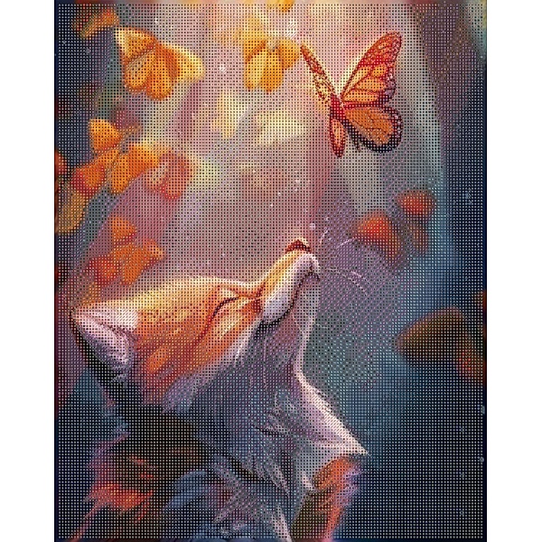 Diamond Painting Fuchs und Schmetterling 40 x 50 cm