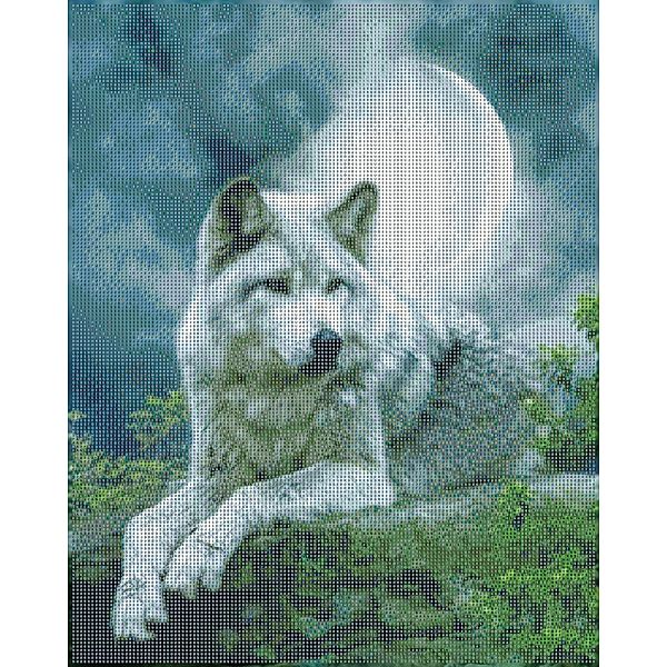 Diamond Painting Grauer Wolf 40 x 50 cm
