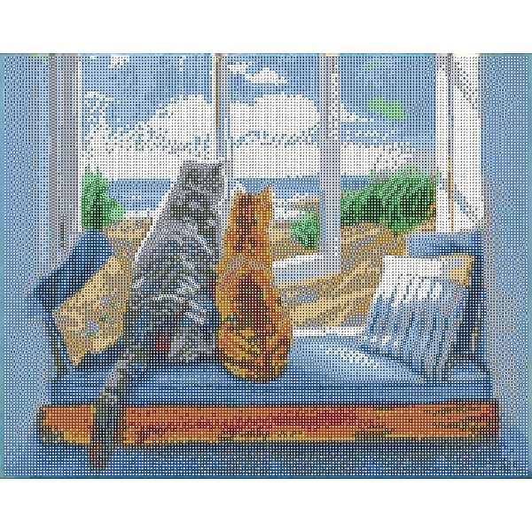 Diamond Painting Katzen mit Meerblick 50 x 40 cm