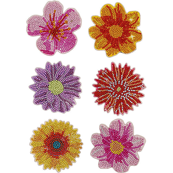 Diamond Painting Untersetzer Flower 6er-Set