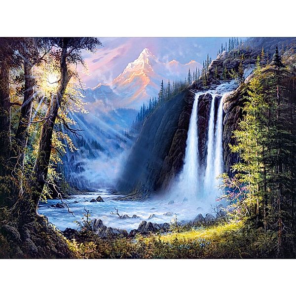 Diamond Painting Wasserfall im Gebirge 50 x 40 cm