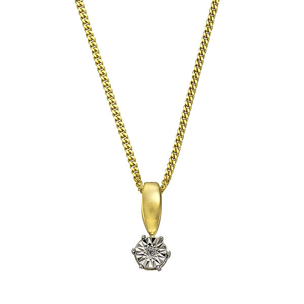 Diamonds by Ellen K. Anhänger mit Kette 333/- Gold Diamant weiß 42/45cm Glänzend 0,01 ct.