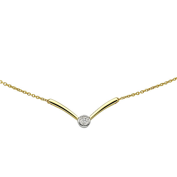 Diamonds by Ellen K. Halskette 375/- Gold 42/45cm Glänzend 0,03ct.