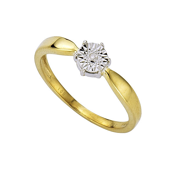 Diamonds by Ellen K. Ring 333/- Gold Brillant weiß Bicolor 0,01ct. (Größe: 017 (53,5))