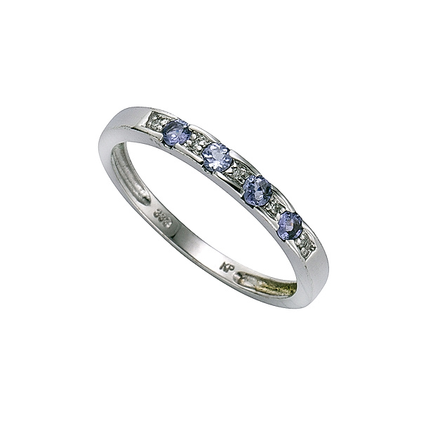 Diamonds by Ellen K. Ring 333/- Gold Diamant + Tansanit weiß + blau Glänzend 0,025ct. (Größe: 060 (19,1))