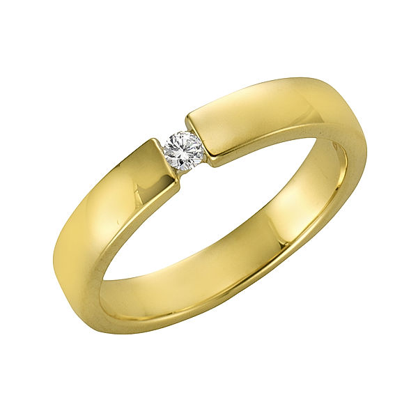Diamonds by Ellen K. Ring 375/- Gold Brillant weiß Glänzend 0,05ct. (Größe: 016 (50,5))