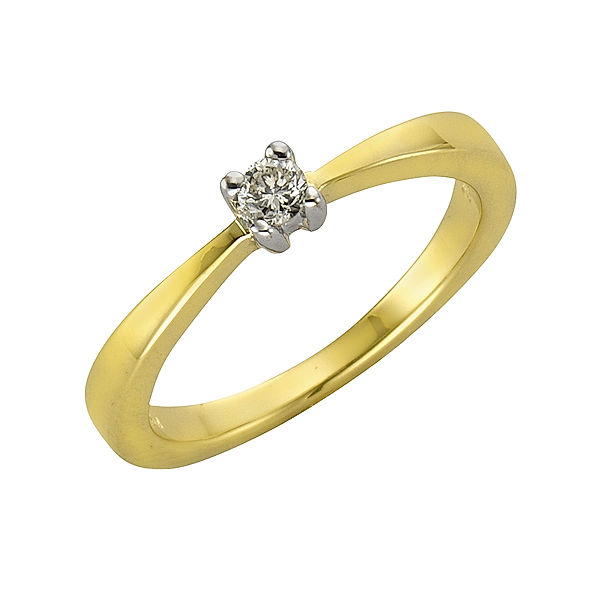 Diamonds by Ellen K. Ring 375/- Gold Brillant weiß Glänzend 0,10ct. (Größe: 019 (60,0))