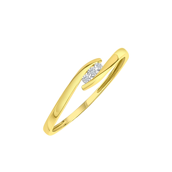 Diamonds by Ellen K. Ring 375/- Gold Diamant weiß Glänzend 0,01ct. (Größe: 058 (18,5))