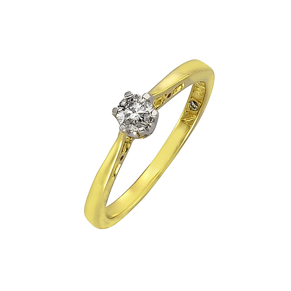 Diamonds by Ellen K. Ring 585/- Gold Brillant weiß Glänzend 0,25ct. (Größe: 016 (50,5))